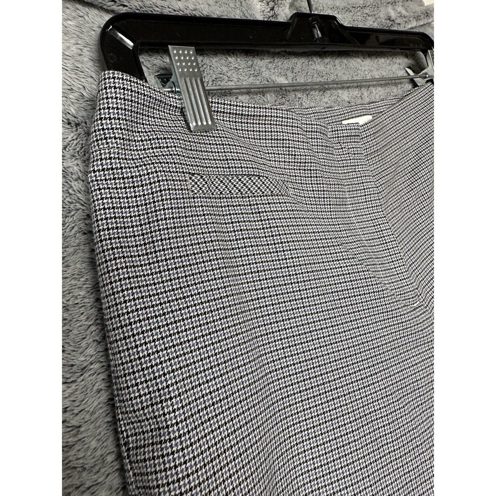 J Jill Ponte Pants‎ Women's Size 10 Slim Leg Blue Black Houndstooth Ankle Pants